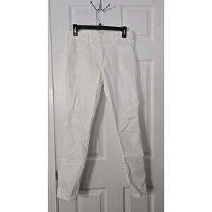 H&M Women's Skinny White Stretch Denim Jeans 5-Pocket Button Closure Size 10